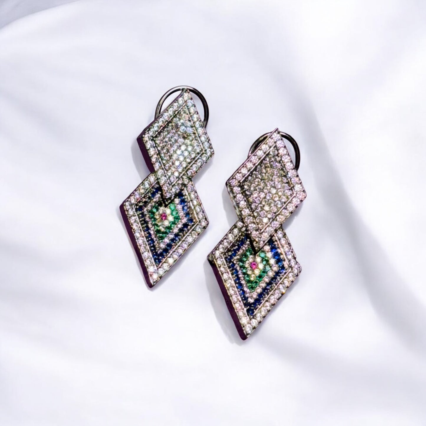 Double Diamond Earrings
