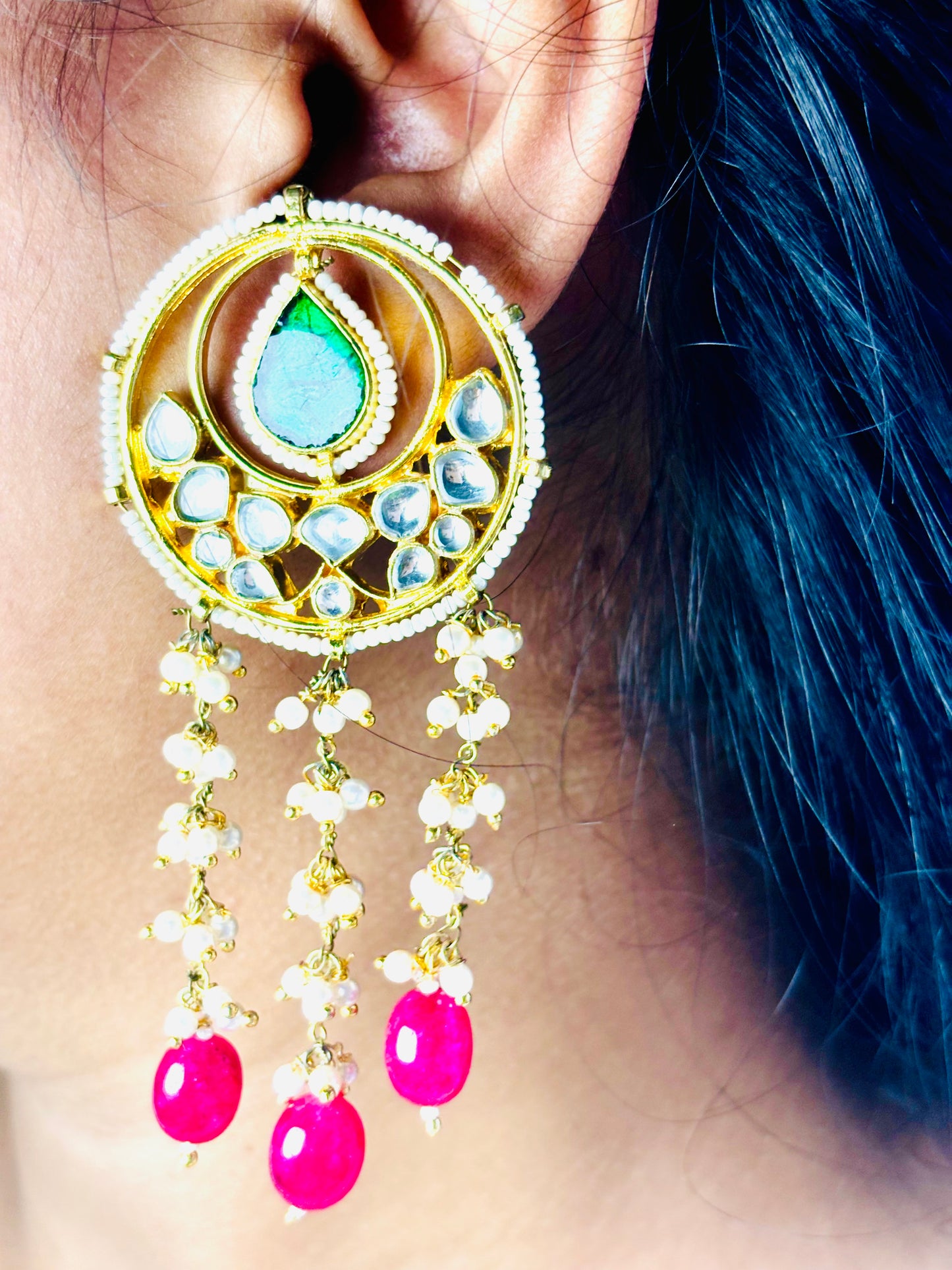 TIRA Dramatic Polki Earrings