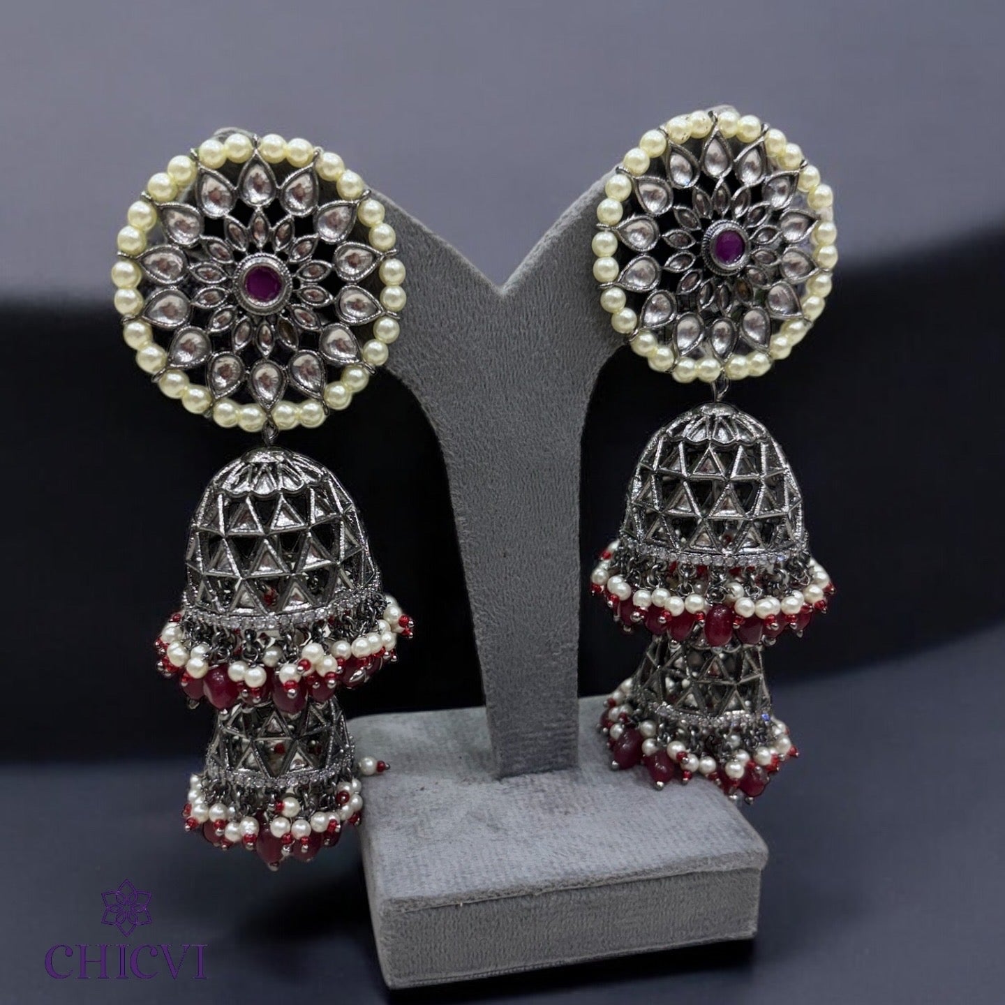 Floral Victorian jhumka