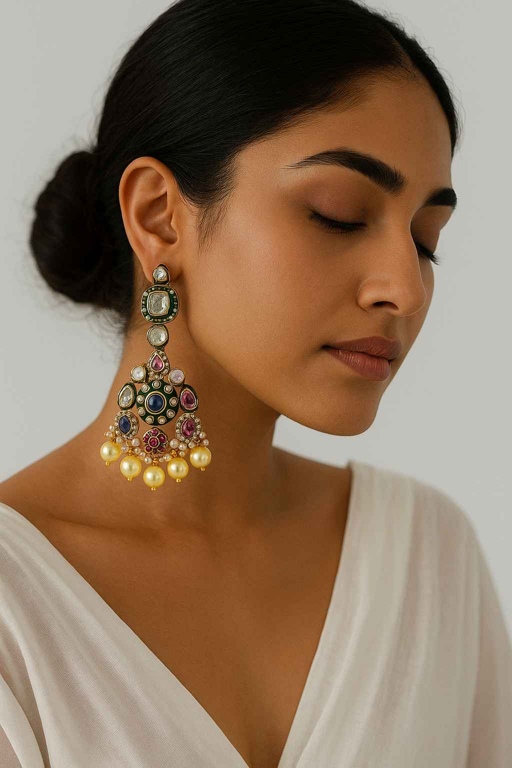 Pragya Navratna Polki Earring