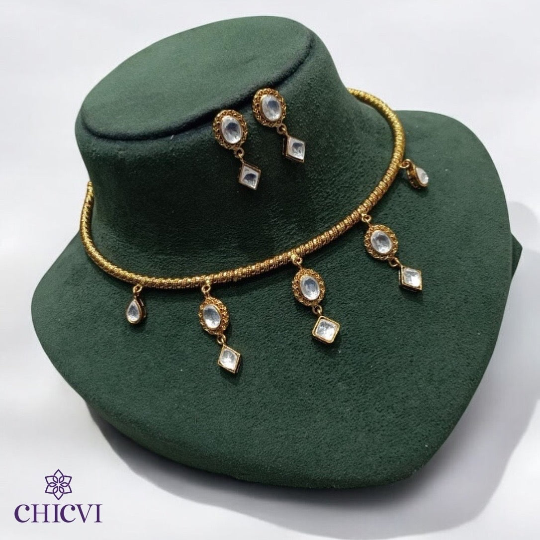 Nilam Double Drop Thin Choker