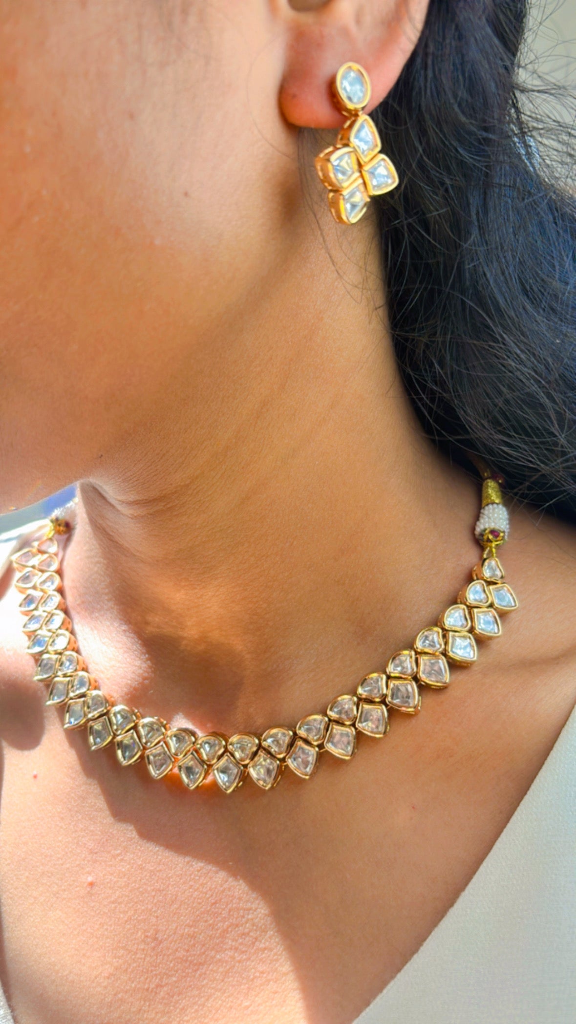 Classsic kundan CHOKER CUM NECKLACE SET