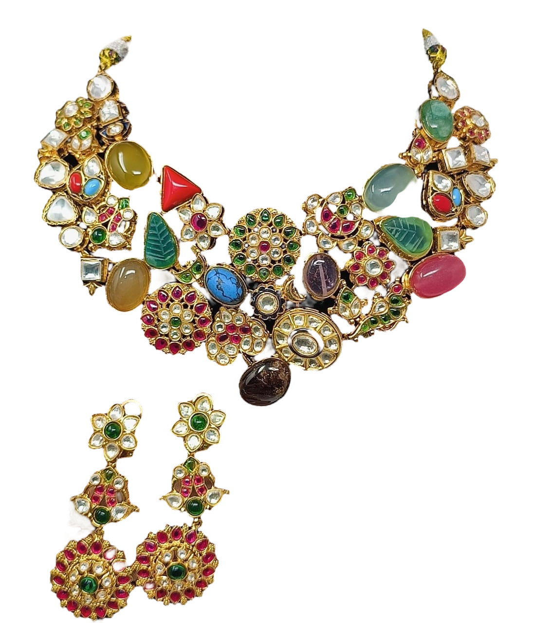 Beaded Mosaic Necklace Fusion Set