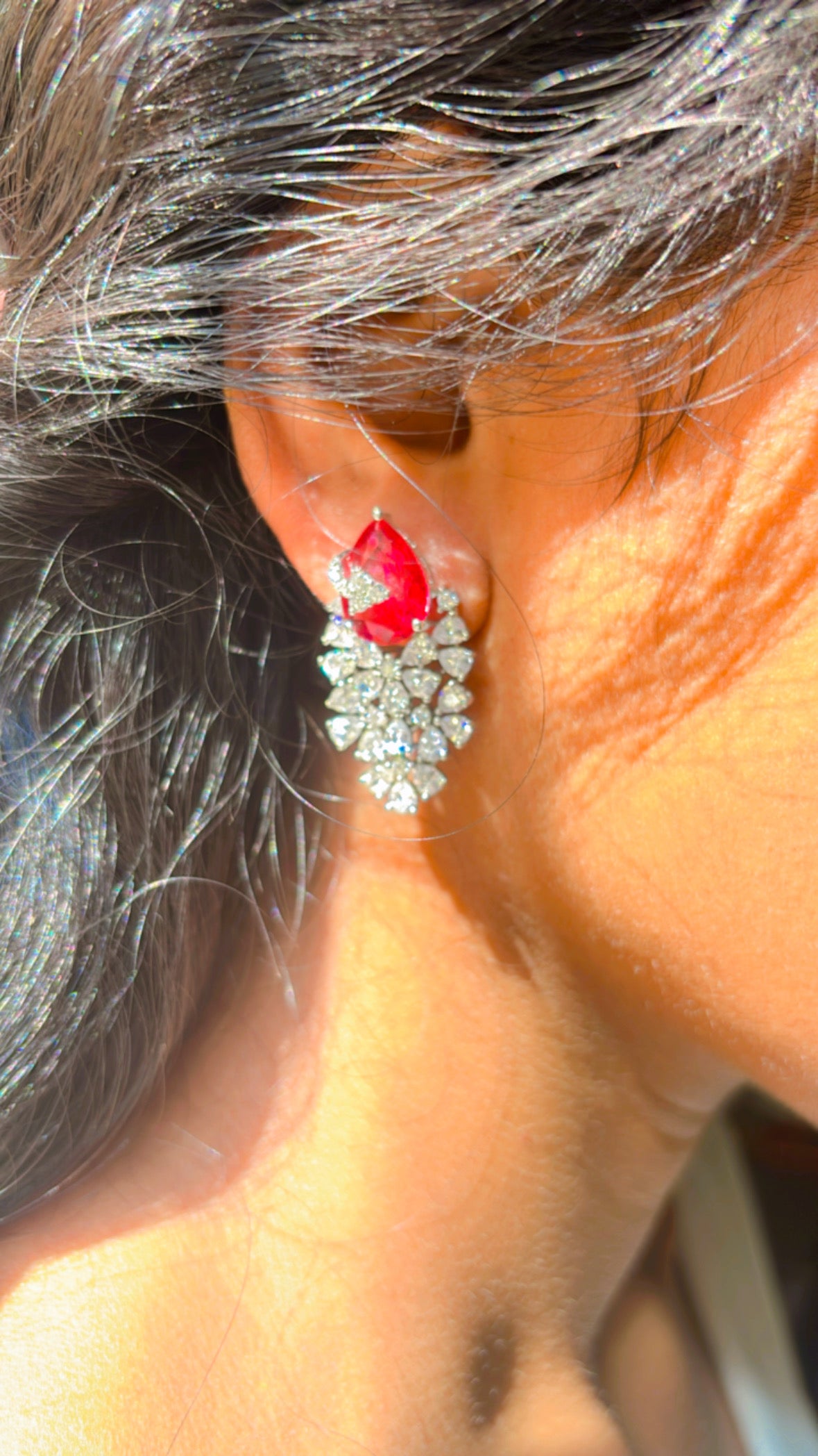 RUBY PETAL EARRINGS