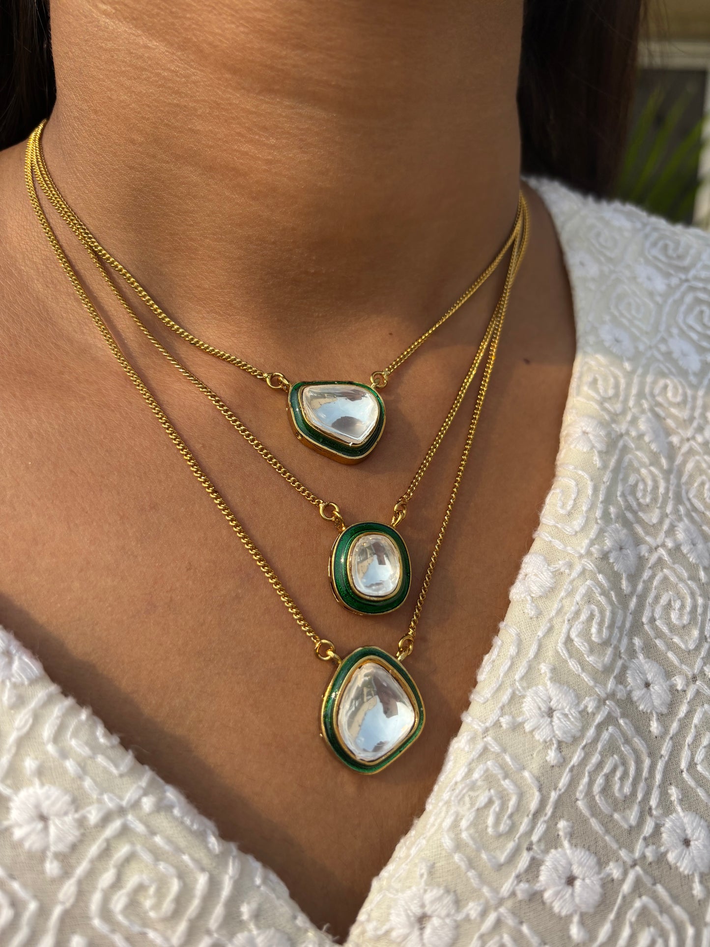 Aparna Polki Pendant Set