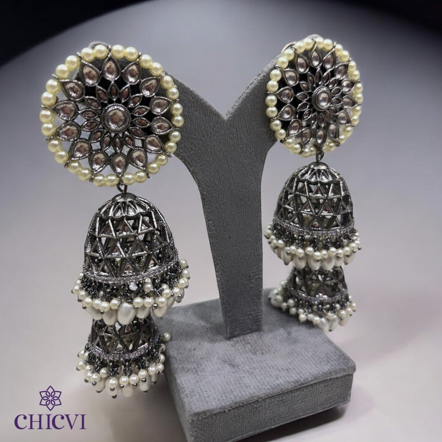 Floral Victorian jhumka