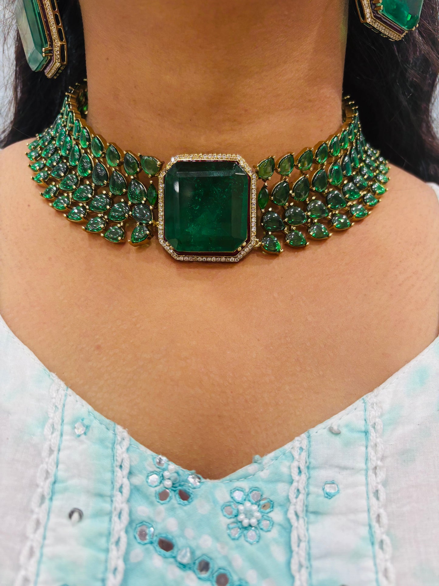 Rukmini Emerald Choker