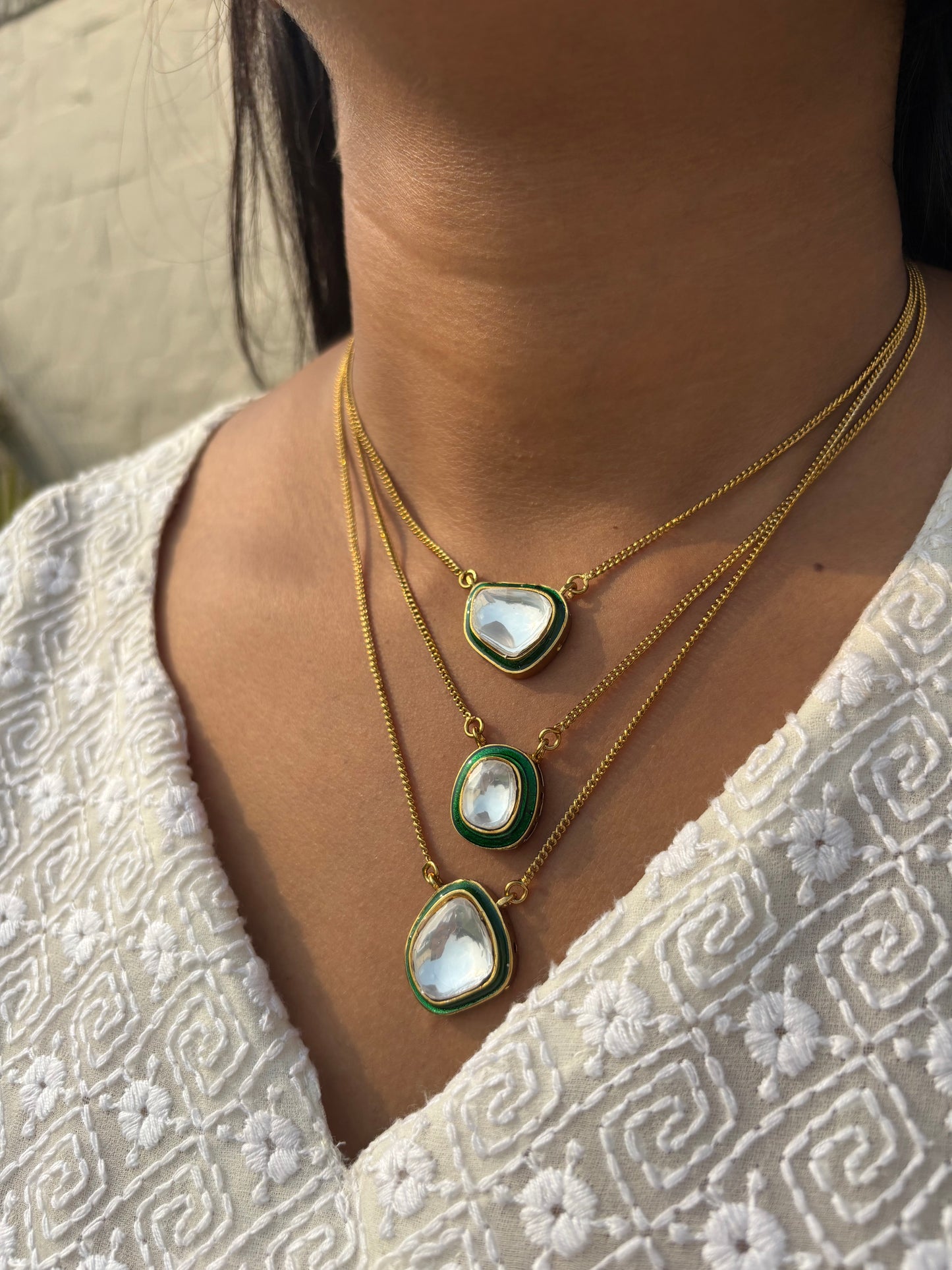 Aparna Polki Pendant Set