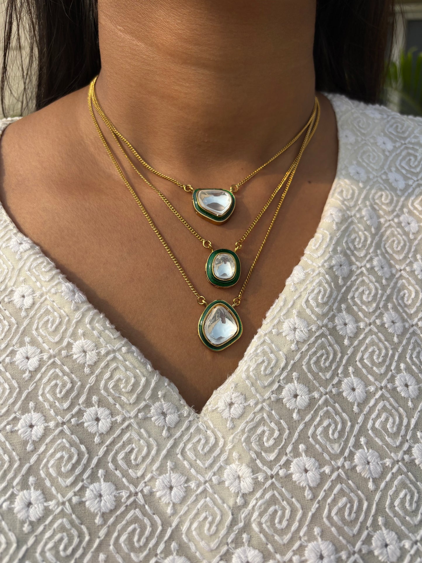 Aparna Polki Pendant Set