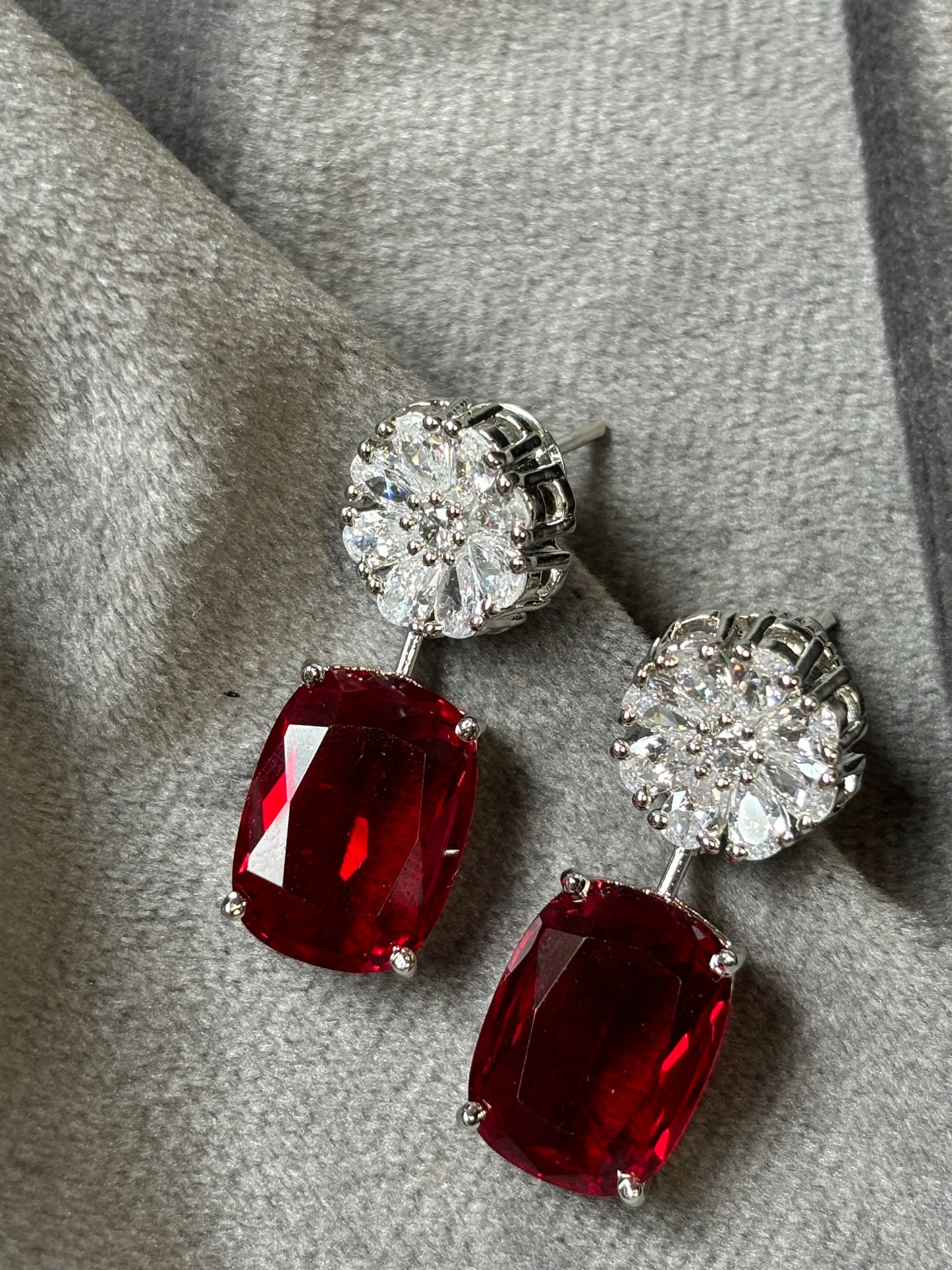 Crimson Cascade Drop Earrings