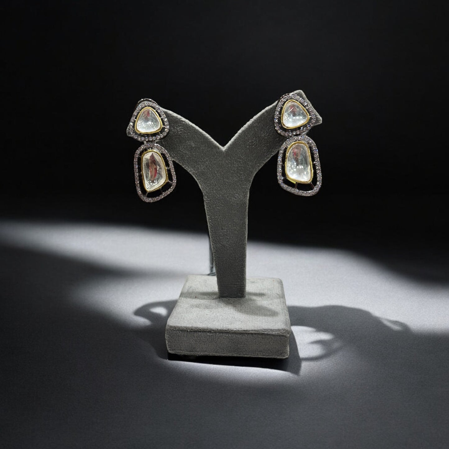 Hena Polki Victorian Earrings
