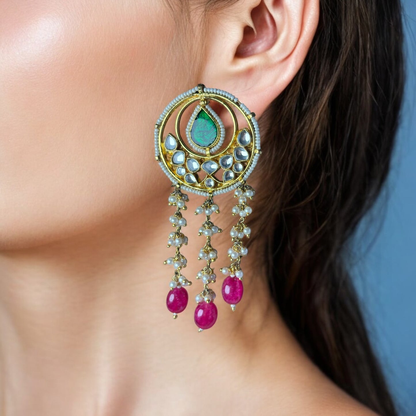 TIRA Dramatic Polki Earrings