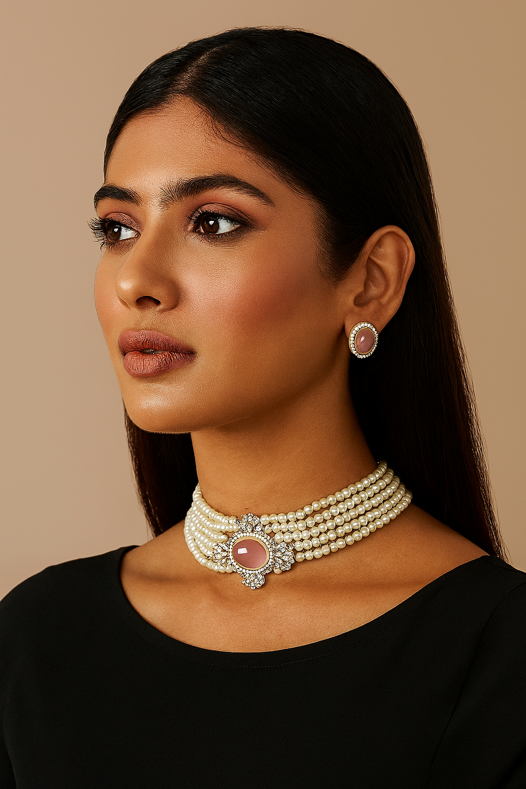 1. Regal Pearl Stack Choker