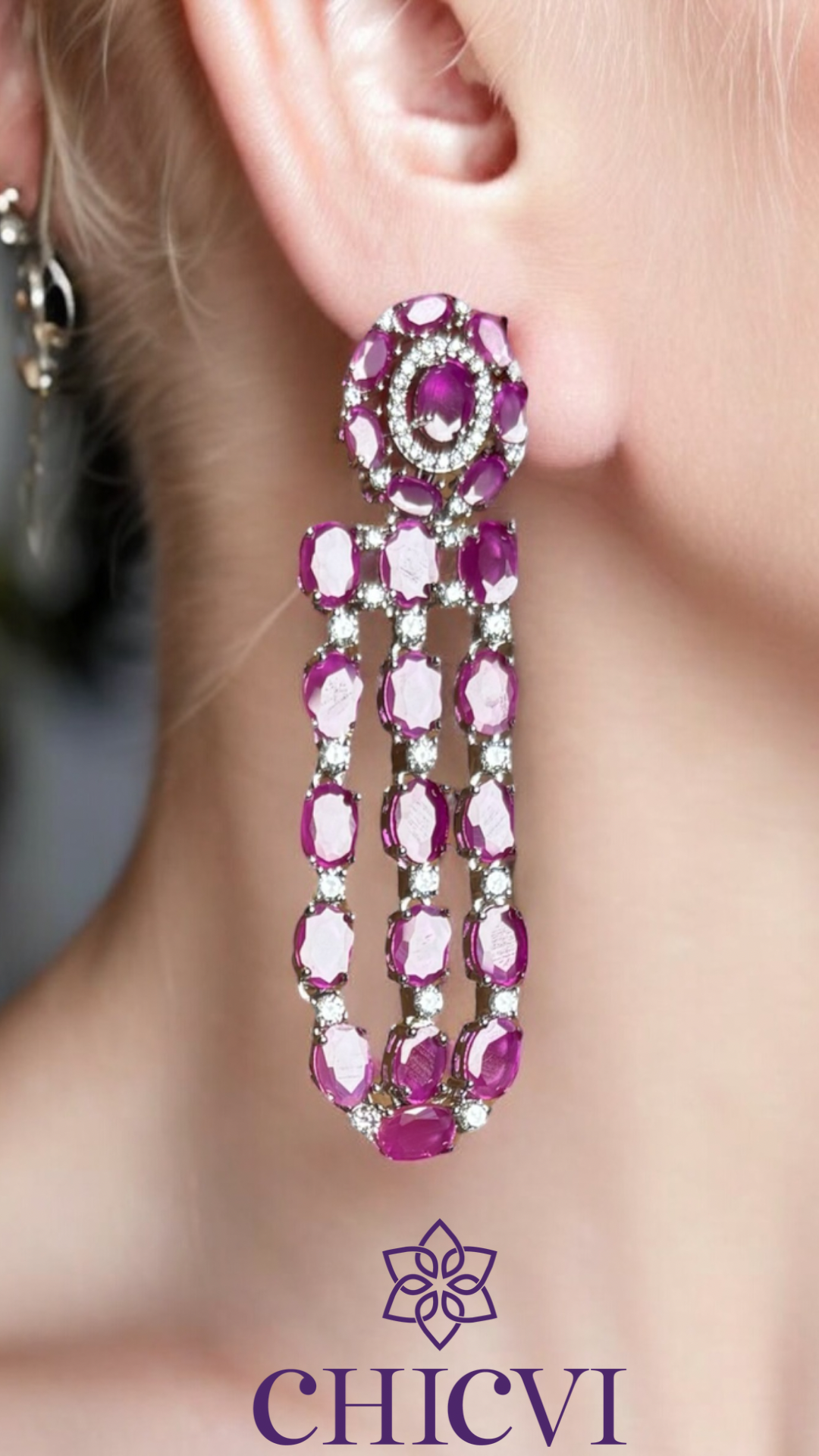 Crimson Cascade Ruby Necklace Set