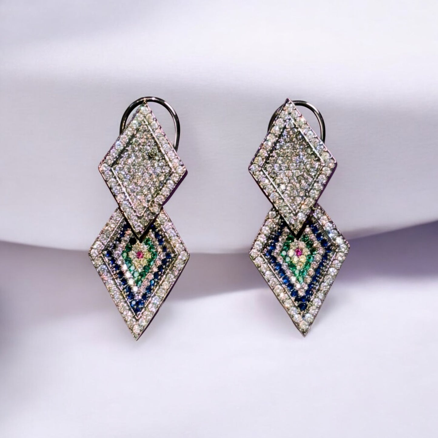 Double Diamond Earrings