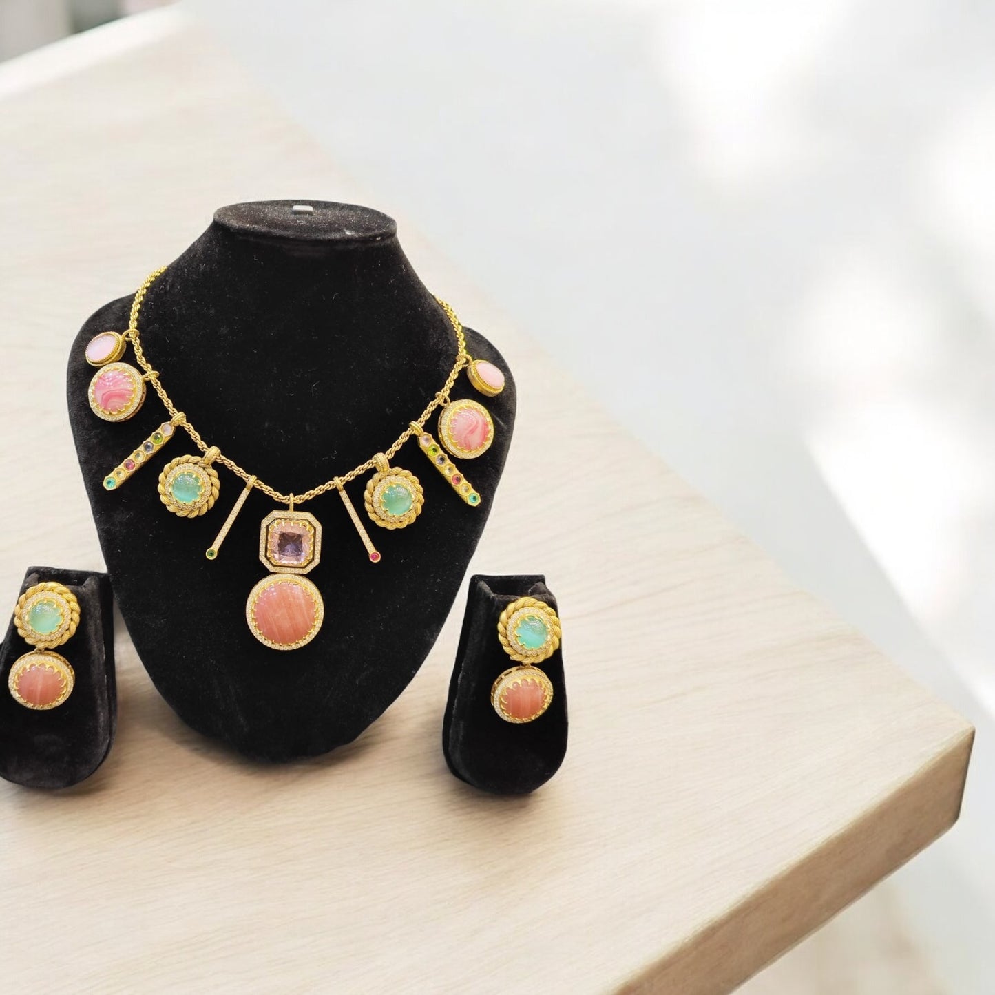 Multicolor Gemstone Necklace Set