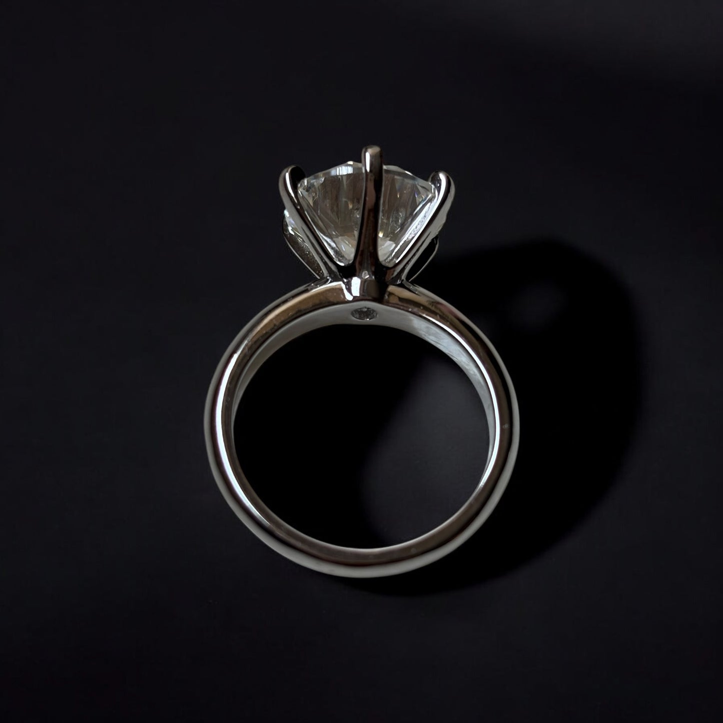 10CT Solitaire Pure Silver Ring