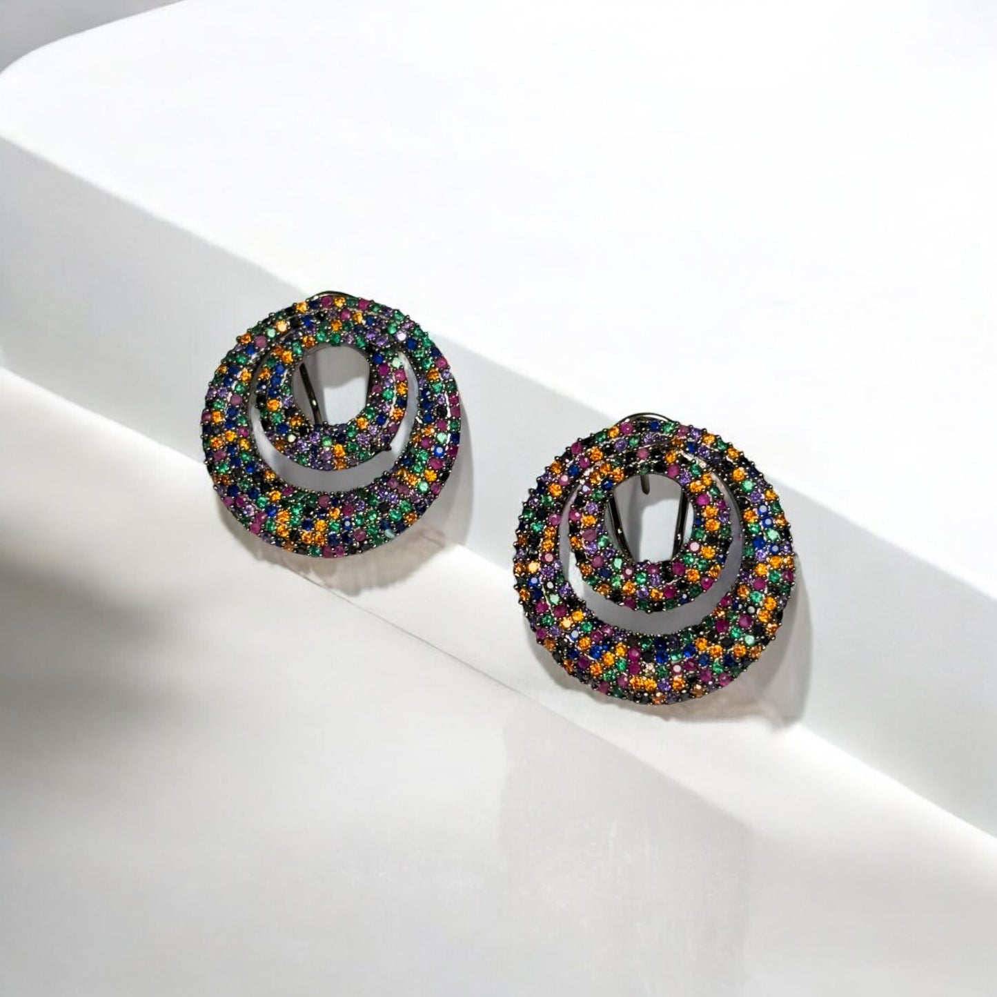 Ekta Double Round Earrings