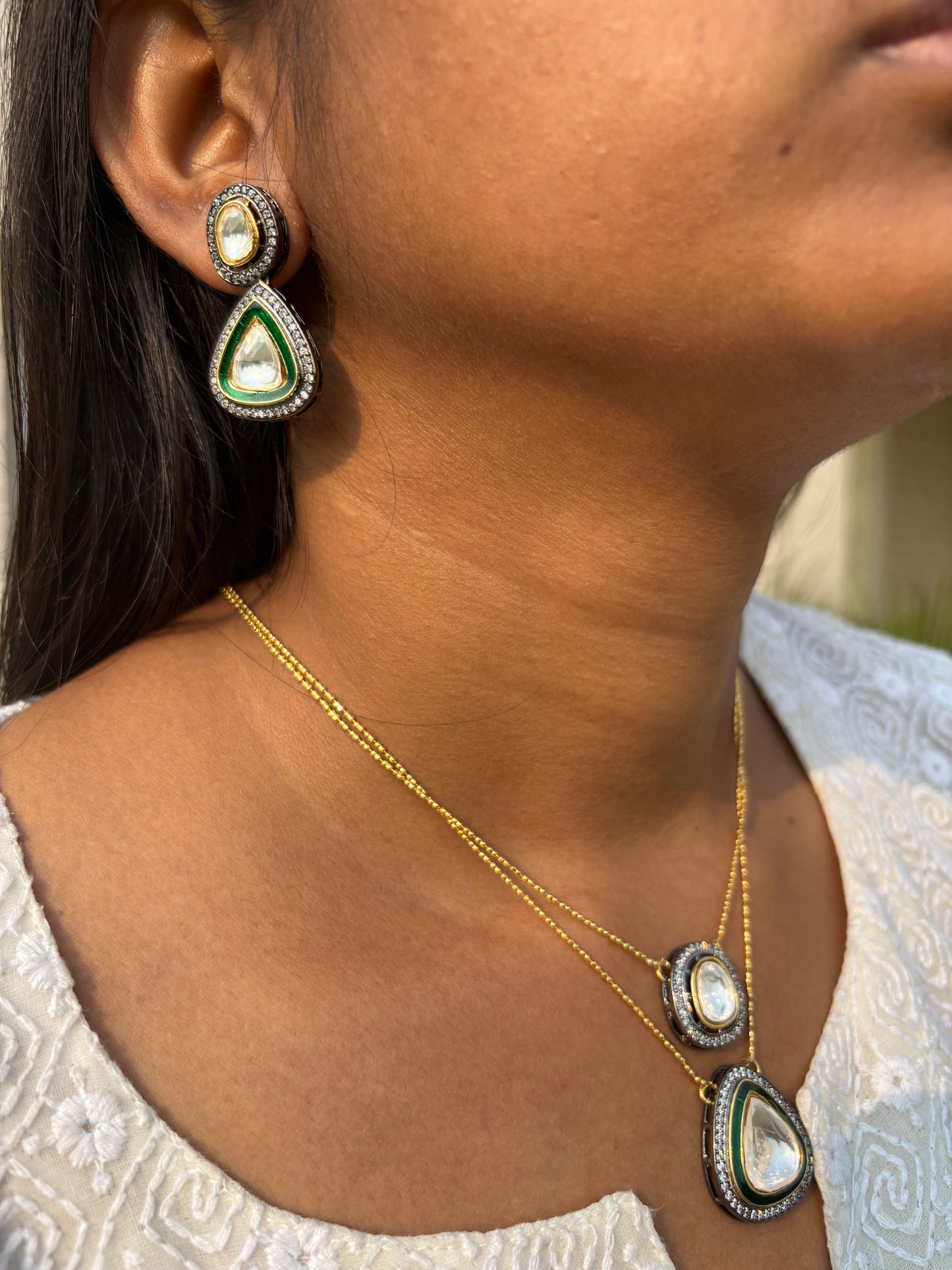 Bani Polki Pendant Set