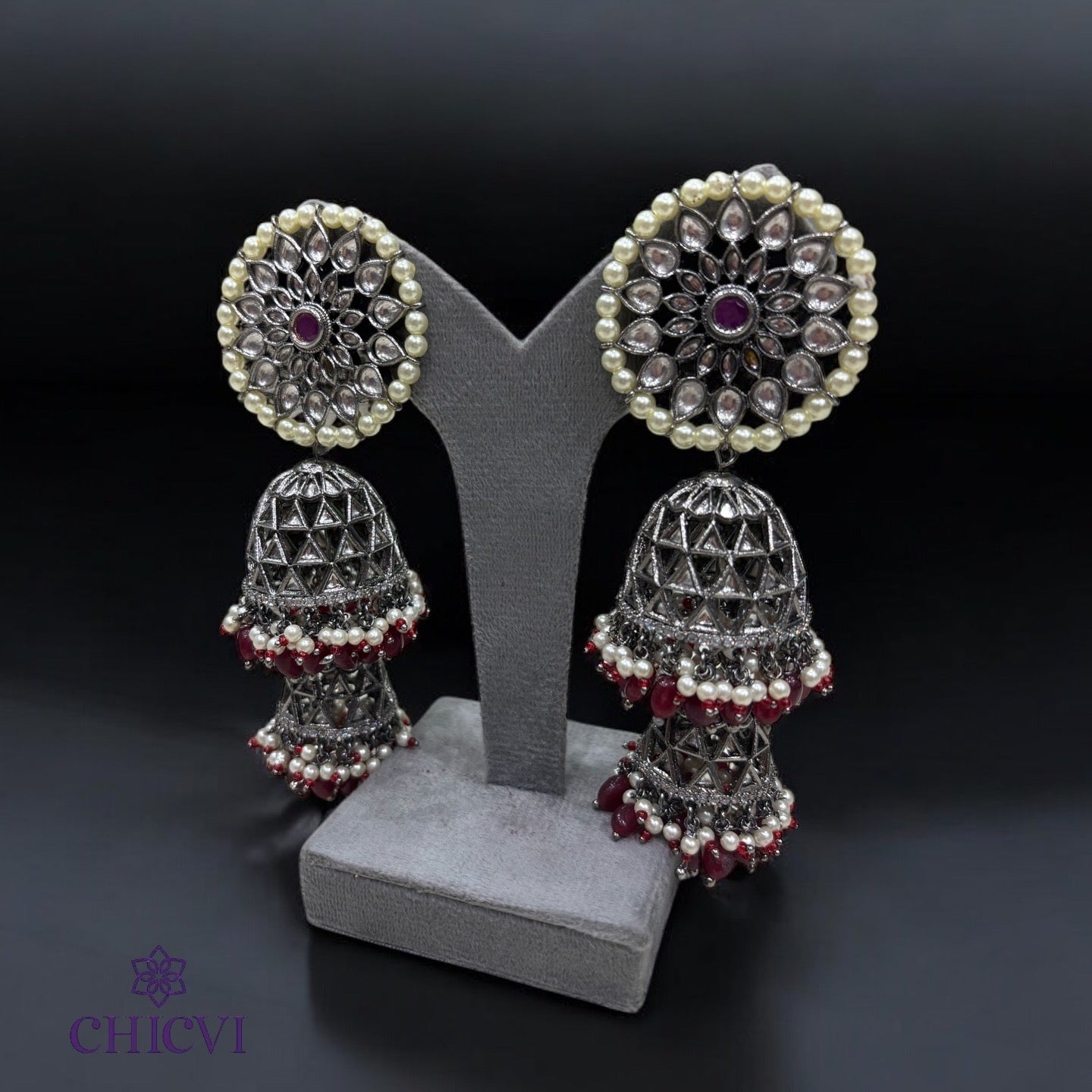 Floral Victorian jhumka