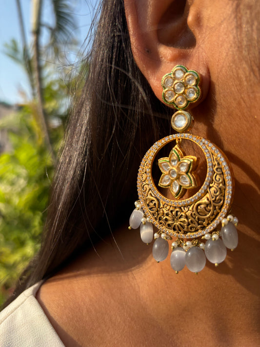 FLORAL KUNDAN CHANDBALI