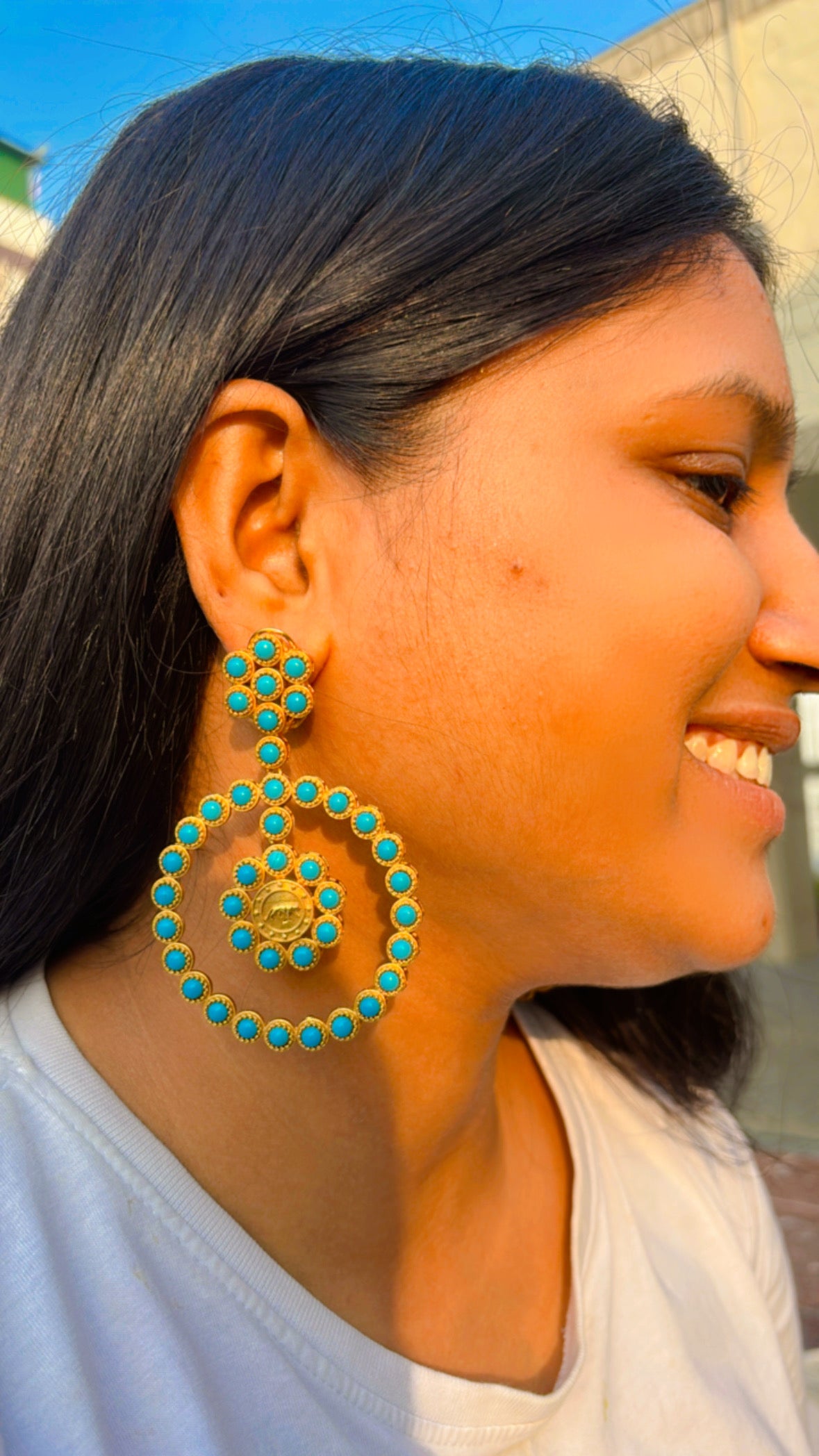Kavya Round long Earring