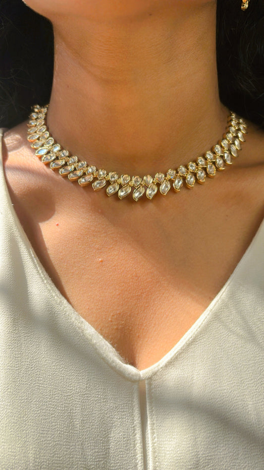 Crystal Fern Minimal Necklace