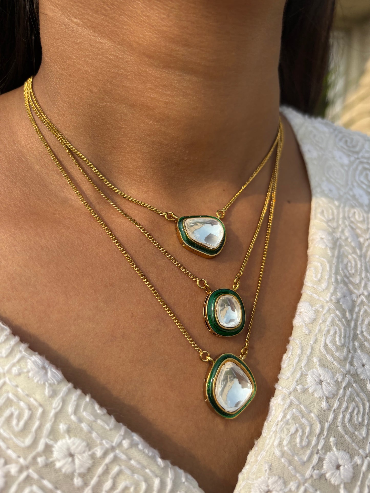Aparna Polki Pendant Set