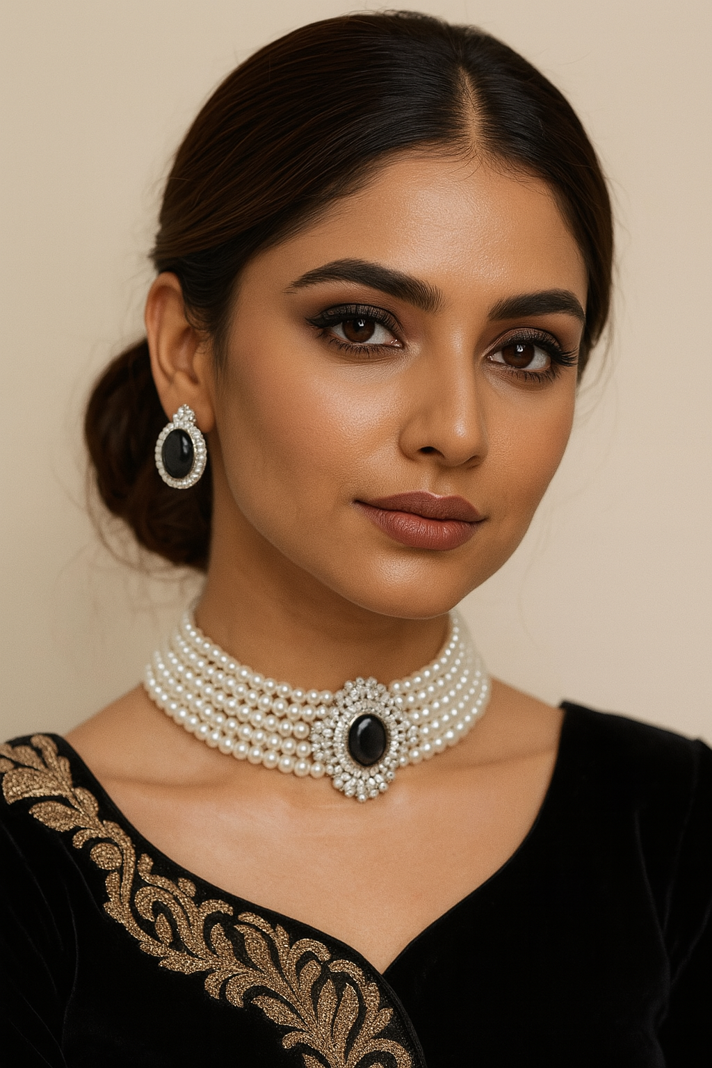 1. Regal Pearl Stack Choker