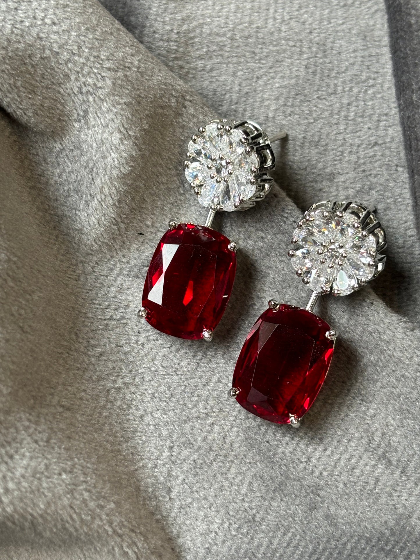 Crimson Cascade Drop Earrings