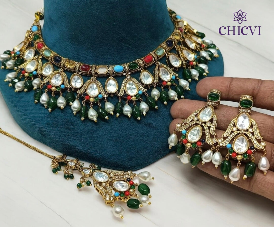 Ahira Polki Necklace Set