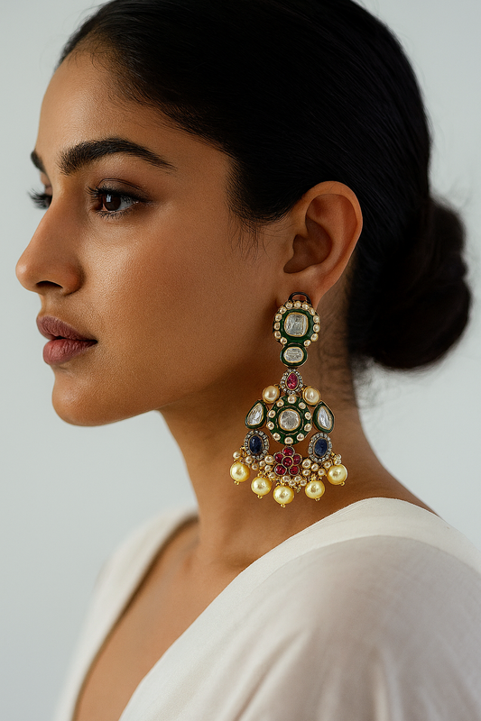Pragya Navratna Polki Earring