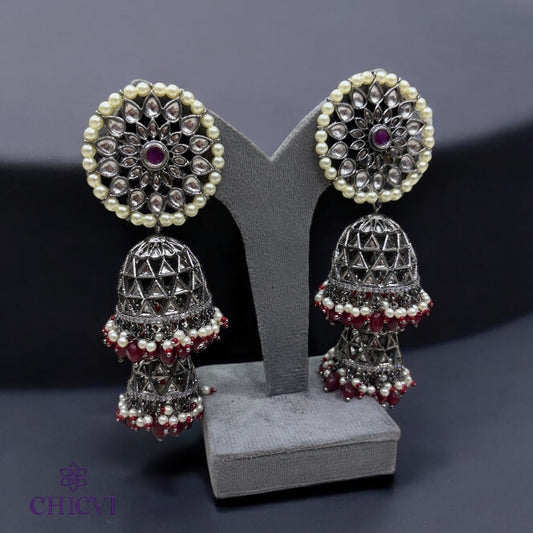 Floral Victorian jhumka