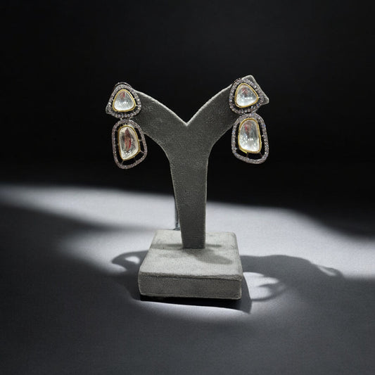 Hena Polki Victorian Earrings