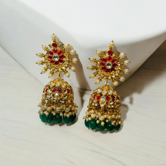 Nishita Meenakari Polki Earrings