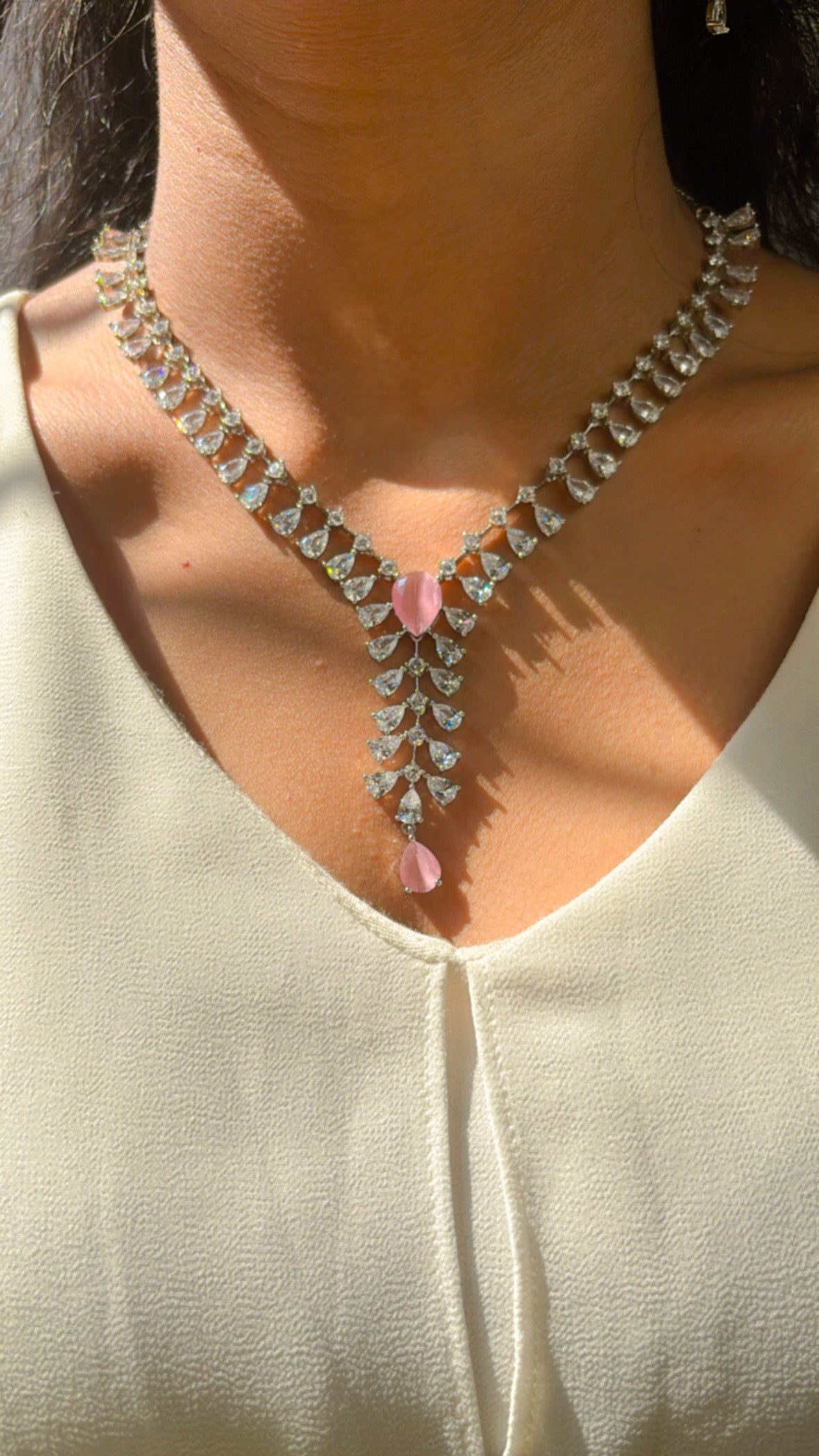 Blush Pink Drop Necklace