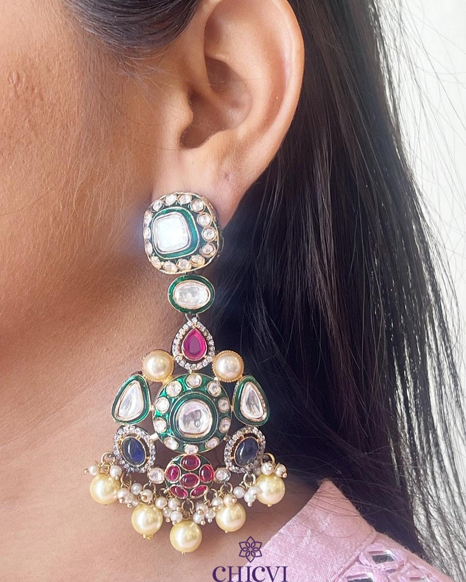 Pragya Navratna Polki Earring
