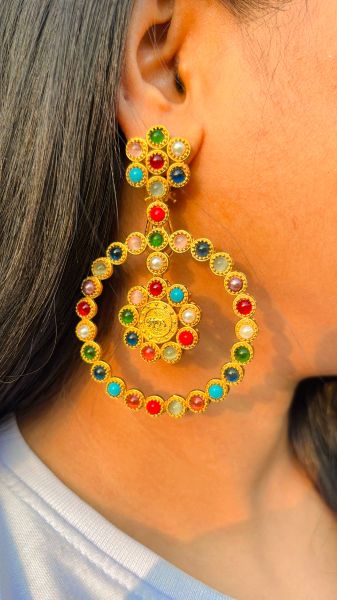 Kavya Round long Earring