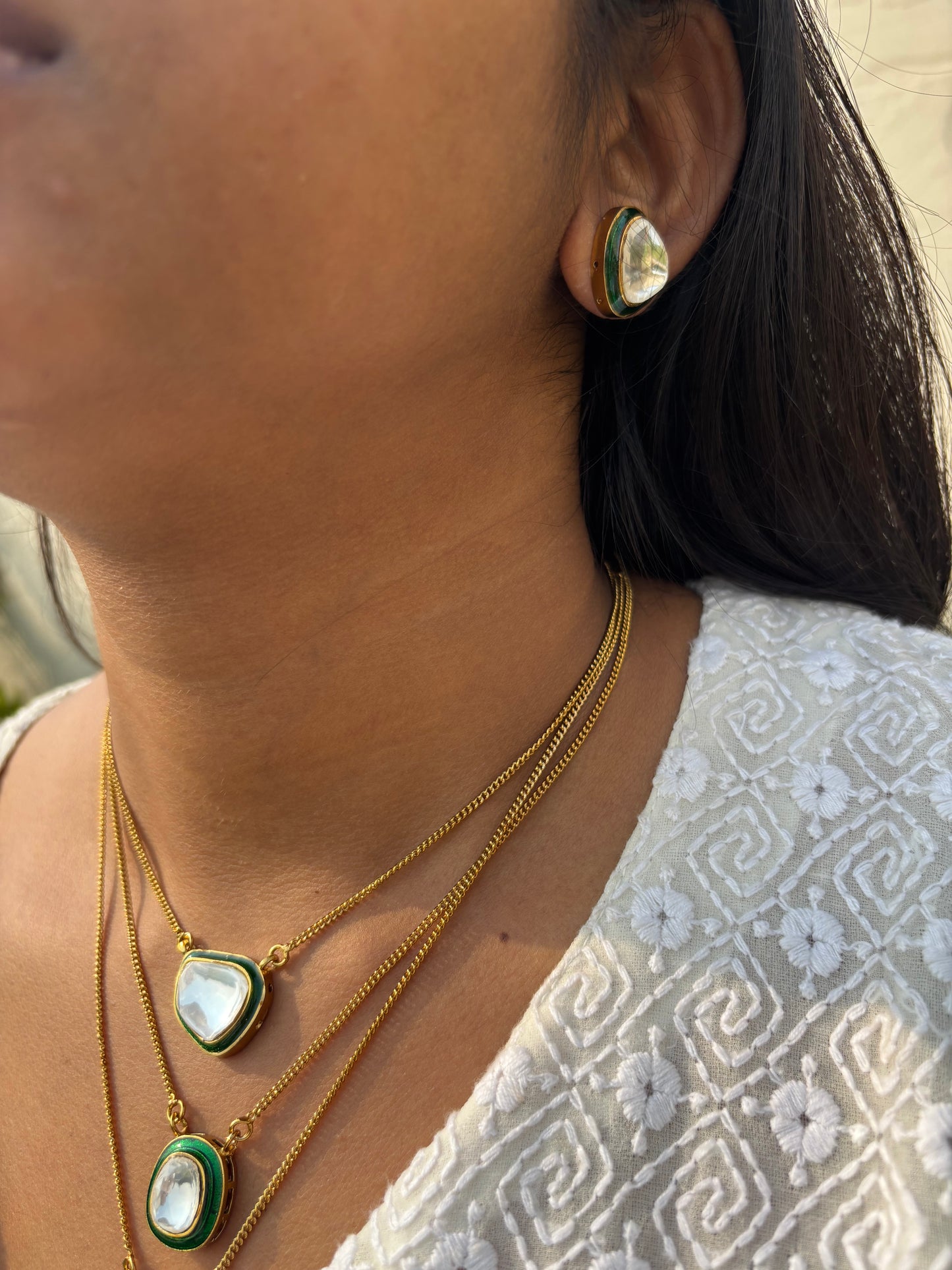 Aparna Polki Pendant Set