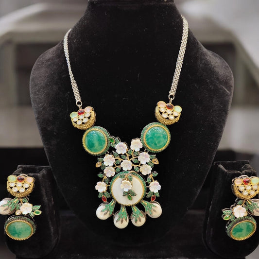 Floral Beaded Multicolor Pendant
